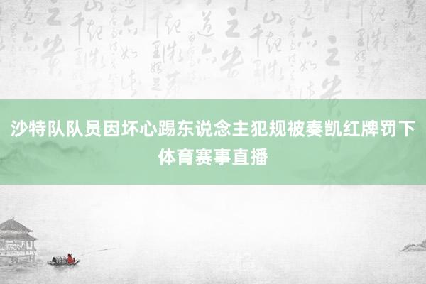 沙特队队员因坏心踢东说念主犯规被奏凯红牌罚下体育赛事直播