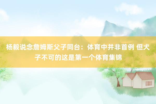 杨毅说念詹姆斯父子同台：体育中并非首例 但犬子不可的这是第一个体育集锦