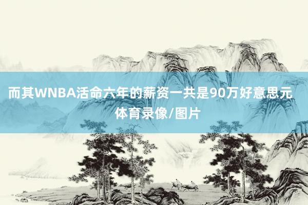 而其WNBA活命六年的薪资一共是90万好意思元    体育录像/图片