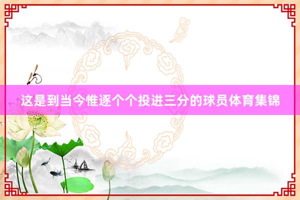 这是到当今惟逐个个投进三分的球员体育集锦