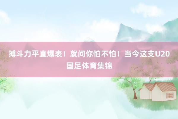 搏斗力平直爆表！就问你怕不怕！当今这支U20国足体育集锦