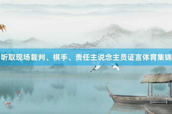 听取现场裁判、棋手、责任主说念主员证言体育集锦